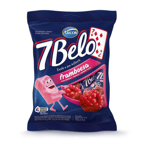 Bala Sete Belo Raspberry Arcor 150g/ Rasberry Chewable Candy