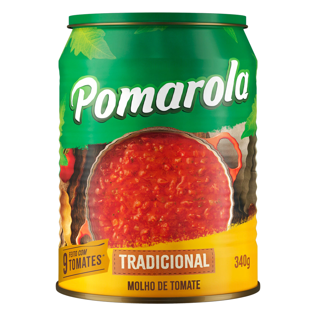 Molho tomate Pomarolla tradicional lata 340g